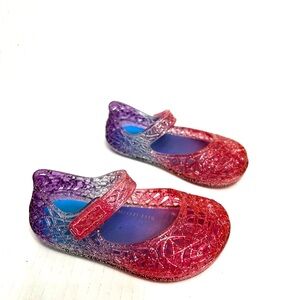 Wonder Nation Colorful Kids Clear Glittery Sparkle Jelly Mary Jane Flats Shoes